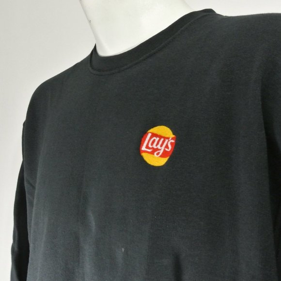 LAY'S Potato Chips Frito-Lay Pepsico Black Sweatshirt Employee Uniform Size XL - Picture 1 of 8